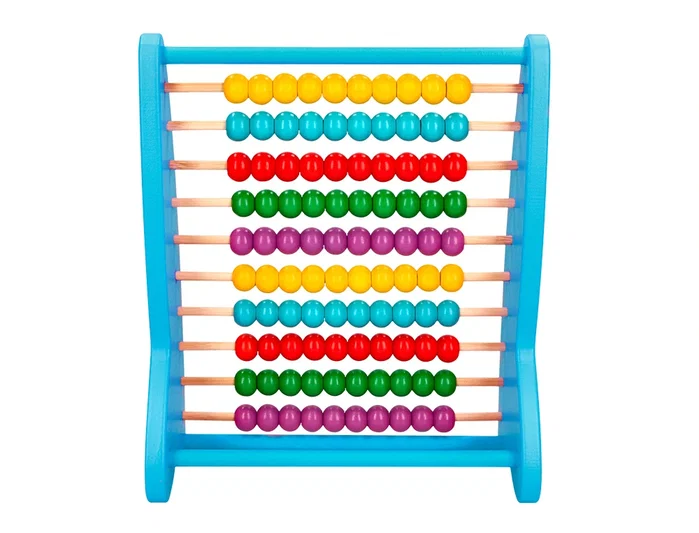 Liderpapel Ábaco de madera con 100 bolas de colores