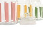 DKD Home Decor Set de 3 Botes de Cristal Multicolor con Rayas