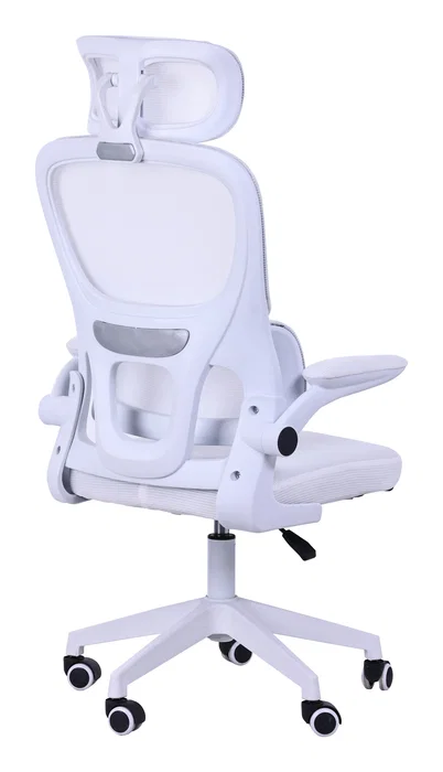 Mars Gaming MGC-ERGOPROWH Silla Ergonómica Gaming y Oficina Blanca, Malla Transpirable, Soporte Lumbar Ajustable, Reposacabezas, Inclinación 3-18°, Altura 120-130 cm