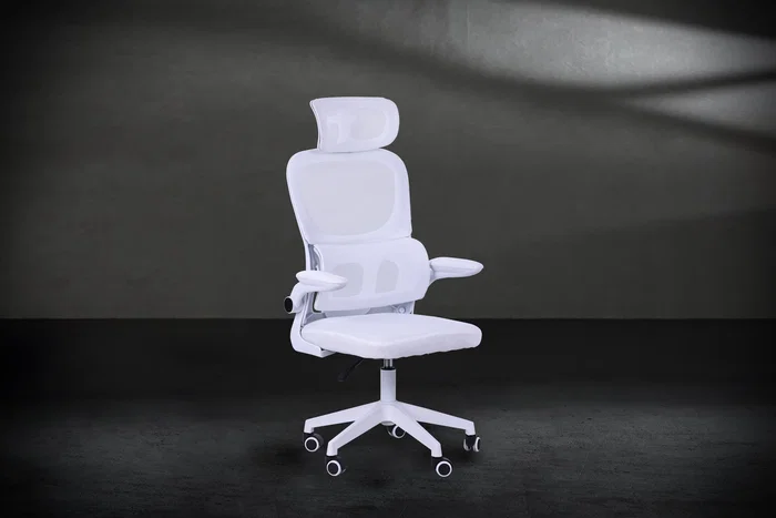 Mars Gaming MGC-ERGOPROWH Silla Ergonómica Gaming y Oficina Blanca, Malla Transpirable, Soporte Lumbar Ajustable, Reposacabezas, Inclinación 3-18°, Altura 120-130 cm