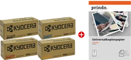 Kyocera TK-5270 Value Pack Negro, Cian, Magenta, Amarillo + Papel Prindo Universal 500 Hojas, 26.000 Páginas