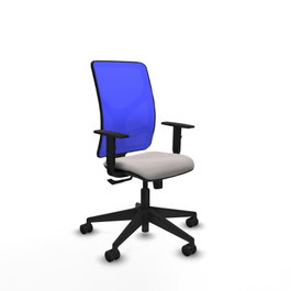 PIQUERAS Y CRESPO Silla de oficina Motilla con mecanismo Sincro, Blanco y Azul