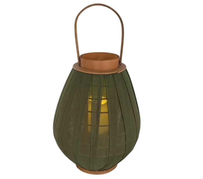 DKD Home Decor Portavelas de Bambú y Algodón Verde y Marrón