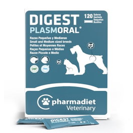 Plasmoral Digest - Complemento Alimenticio para la Digestión de Perros de Razas Pequeñas y Medianas - 120 Sobres