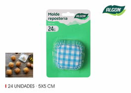 Algon Set 24 Molde Magda Col 5 x 5 cm (Ancho) x 3.5 cm (Alto) x 7.5 cm (Largo) (24 Unidades)