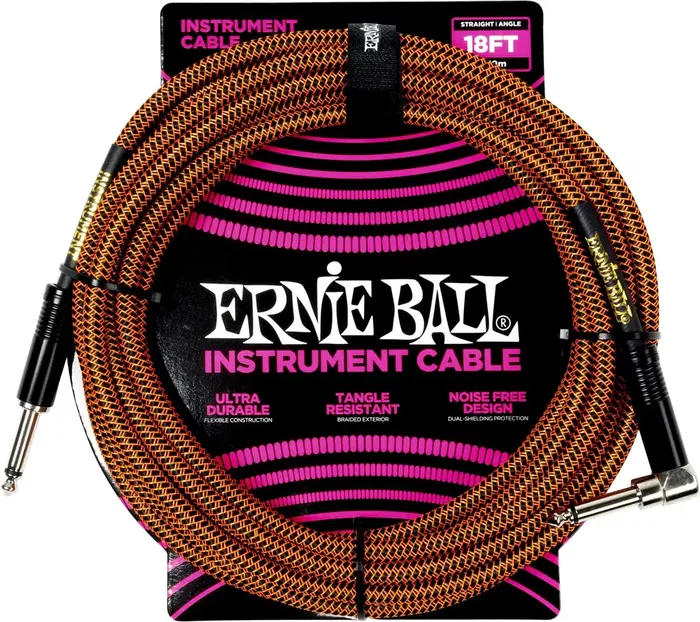 Ernieball Cable para Instrumento Trenzado Jack-Jack 5.5 M Naranja / Negro Ernieball Cable para Instrumento Trenzado Jack-Jack 5.5 M Naranja / Negro