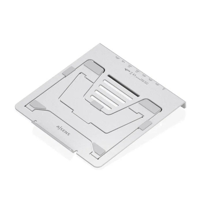 Aisens Soporte de Sobremesa Ajustable con Docking USB-C 7 en 1, Gris, ASUC-7P046-GR