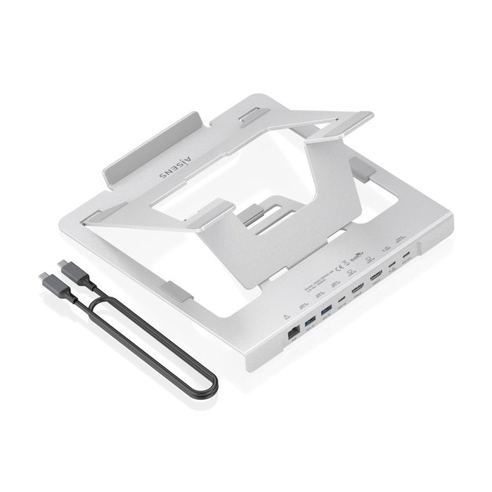 Aisens Soporte de Sobremesa Ajustable con Docking USB-C 7 en 1, Gris Aisens Soporte de Sobremesa Ajustable con Docking USB-C 7 en 1, Gris