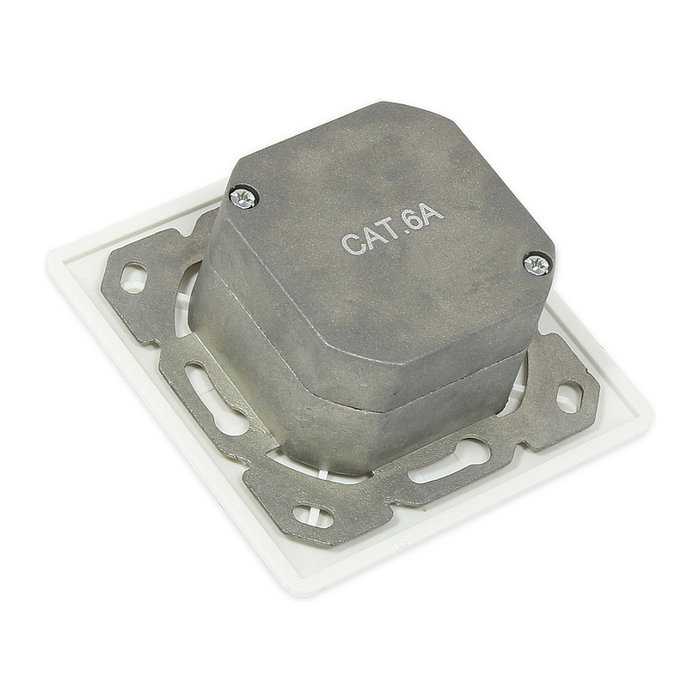 GoodConnections Toma de red Cat. 6A, 2xRJ45, blindada, blanca, Alcasa GC-N0020 GoodConnections Toma de red Cat. 6A, 2xRJ45, blindada, blanca, Alcasa GC-N0020