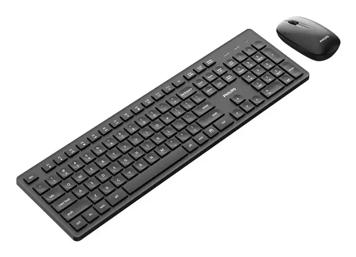 Philips Mouse y teclado wireless SPT6318B 2.4GHz 1600 DPI silencioso negro