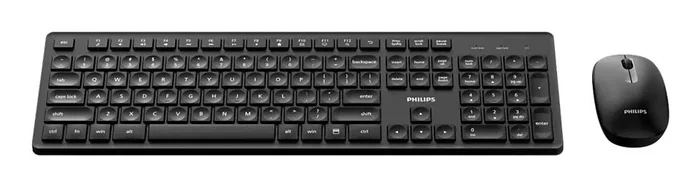 Philips Mouse y teclado wireless SPT6318B 2.4GHz 1600 DPI silencioso negro