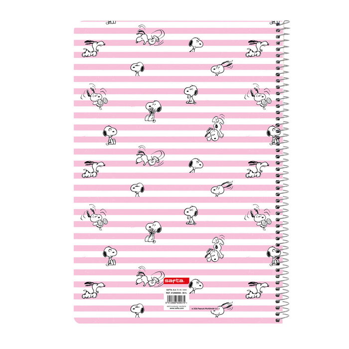 Safta Cuaderno Espiral Snoopy 80 Hojas Cuadrícula 4 mm