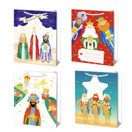 ARGUVAL Pack de 12 bolsas de regalo Reyes Magos mediana 32x26cm