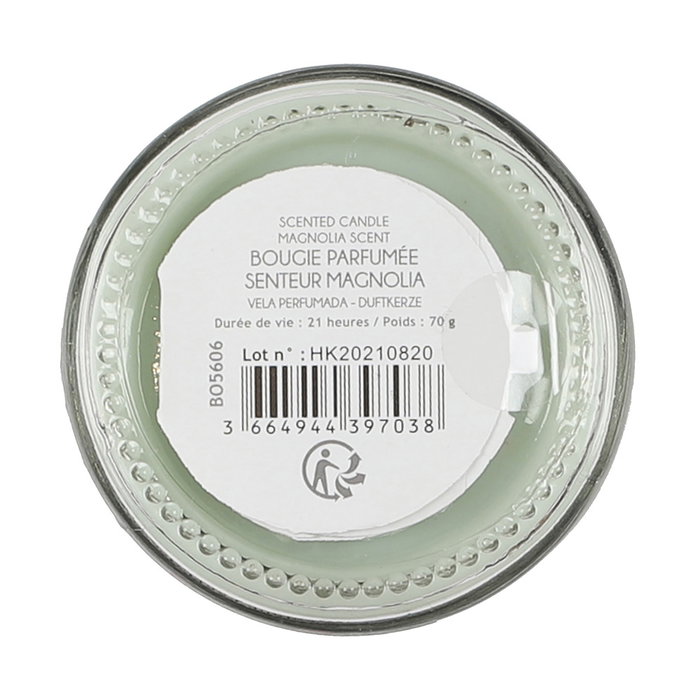 Home Deco Factory Vela Perfumada Con Tarro Colección Pour Elle - Aromas Magnolia o Raspberry Rose - 70g - Duración 13h