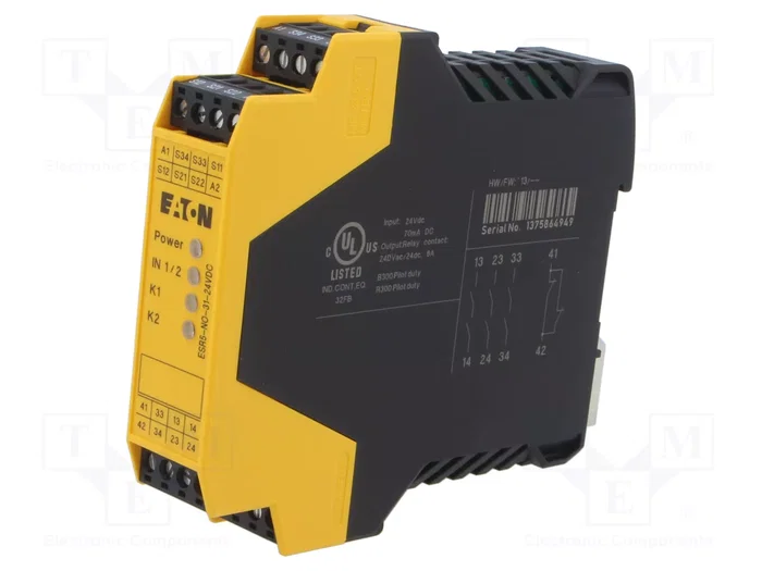 EATON ELECTRIC ESR5 Relé de Seguridad 24VDC con 3 Entradas EATON ELECTRIC ESR5 Relé de Seguridad 24VDC con 3 Entradas
