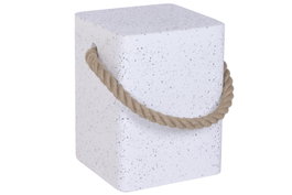 DKD Home Decor Mesita Auxiliar de Hormigón y Cuerda Terrazo Gris