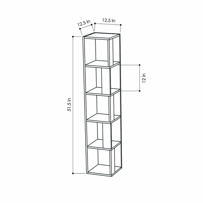 Hanah Home Estantería Blanco Ancho 34 cm Altura 161 cm Profundidad 34 cm