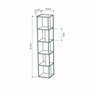 Hanah Home Estantería Blanco Ancho 34 cm Altura 161 cm Profundidad 34 cm