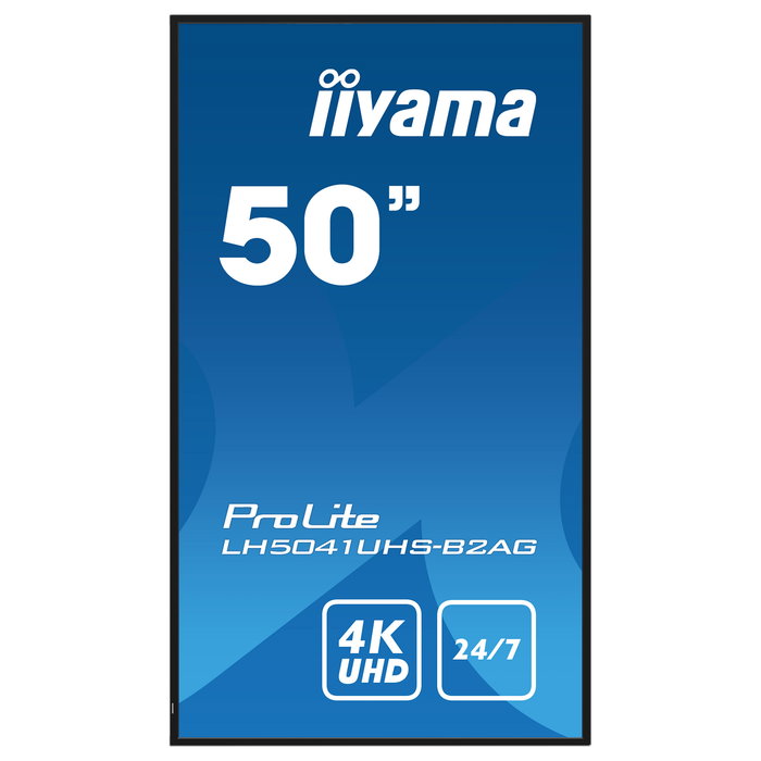 iiyama LH5041UHS-B2AG 50IN LCD UHD 4K 3840x2160 500cd/m2 24/7 3xHDMI 1xUSB 2.0 1xVGA