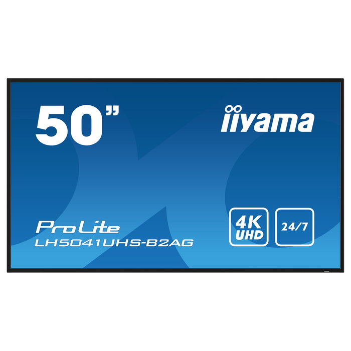iiyama LH5041UHS-B2AG 50IN LCD UHD 4K 3840x2160 500cd/m2 24/7 3xHDMI 1xUSB 2.0 1xVGA