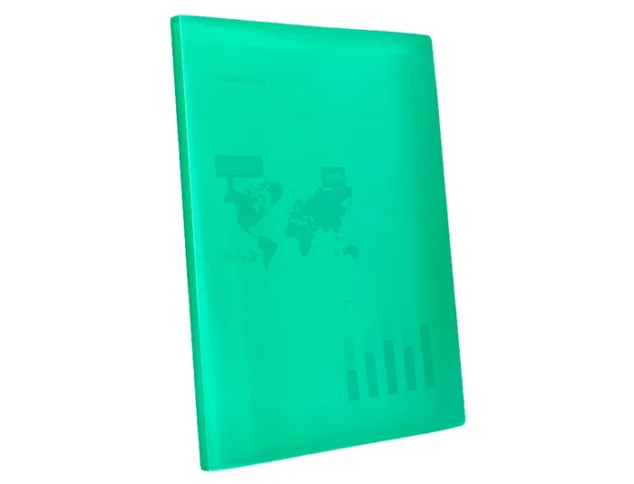 Liderpapel Carpeta con 10 fundas polipropileno DIN A4 verde translúcido