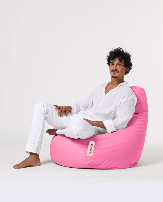 Atelier Del Sofa Saco de Judías para Jardín Rosa Puf Exterior 80 cm Ancho 80 cm Respaldo