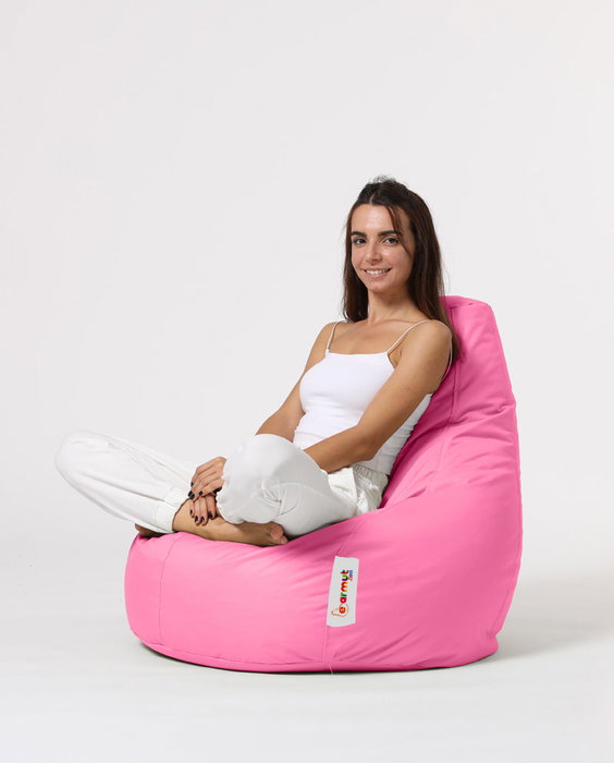 Atelier Del Sofa Saco de Judías para Jardín Rosa Puf Exterior 80 cm Ancho 80 cm Respaldo