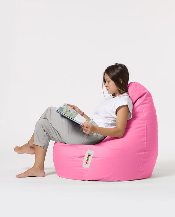 Atelier Del Sofa Saco de Judías para Jardín Rosa Puf Exterior 80 cm Ancho 80 cm Respaldo