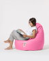 Atelier Del Sofa Saco de Judías para Jardín Rosa Puf Exterior 80 cm Ancho 80 cm Respaldo