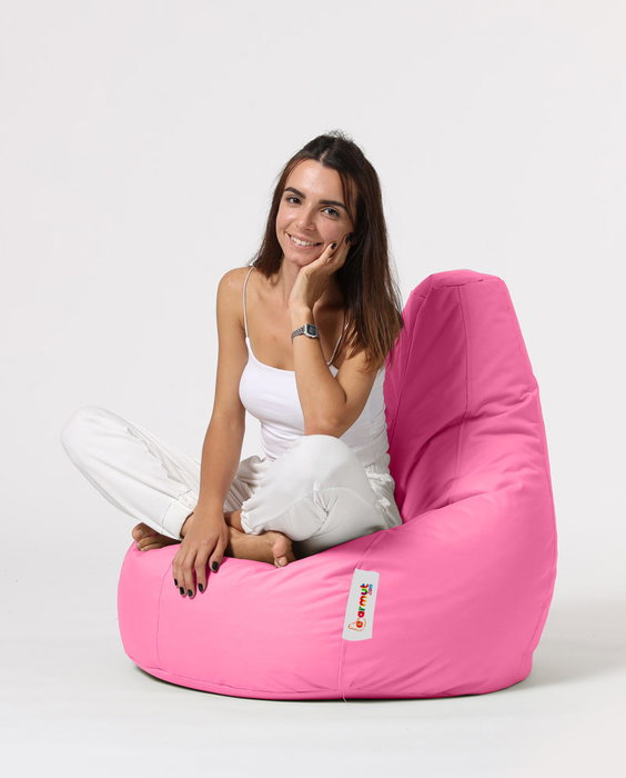 Atelier Del Sofa Saco de Judías para Jardín Rosa Puf Exterior 80 cm Ancho 80 cm Respaldo