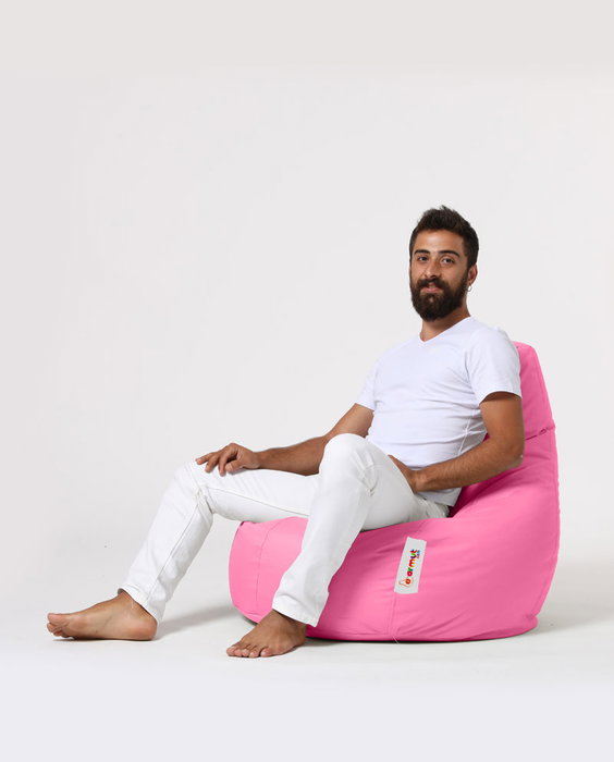 Atelier Del Sofa Saco de Judías para Jardín Rosa Puf Exterior 80 cm Ancho 80 cm Respaldo