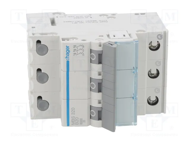 Hager MBS320 Interruptor Magnetotérmico 3 Polos B-20A 6kA QuickConnect Hager MBS320 Interruptor Magnetotérmico 3 Polos B-20A 6kA QuickConnect