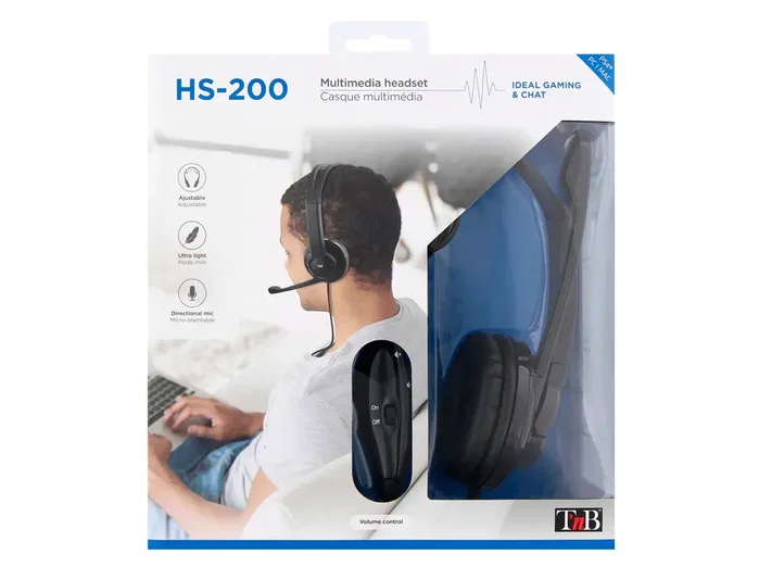 TNB HS-200 Auriculares Multimedia Circumaural con Micrófono Negro TNB HS-200 Auriculares Multimedia Circumaural con Micrófono Negro
