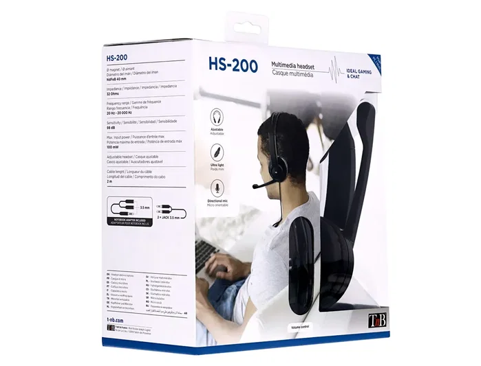 TNB HS-200 Auriculares Multimedia Circumaural con Micrófono Negro TNB HS-200 Auriculares Multimedia Circumaural con Micrófono Negro