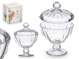 Pasabahce Bombonera con Pie Diamond Transparente Vidrio 11.1 x 15 x 11.1 cm (Set de 10)