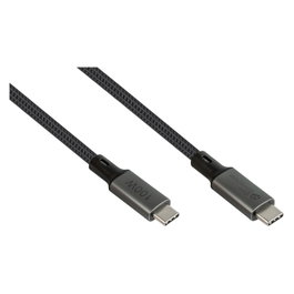 GoodConnections Cable USB-C 4.0 (ST-ST) 1m Textilmantel 100W 8K 30Hz Gris