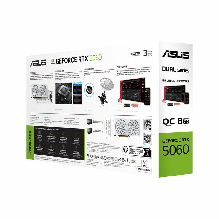 ASUS Dual GeForce RTX 5060 OC Edition 8GB GDDR7 Blanco