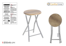 Confortime Taburete Madera-Metal 30x46 cm, 9.77 kg (6 Unidades)