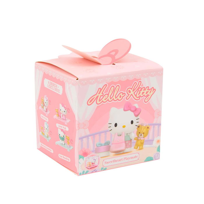 Famosa Hello Kitty Minibox Sweetheart Playmates HKT38100, Caja Regalo Sorpresa con 9 Figuras Coleccionables de Hello Kitty y Osito