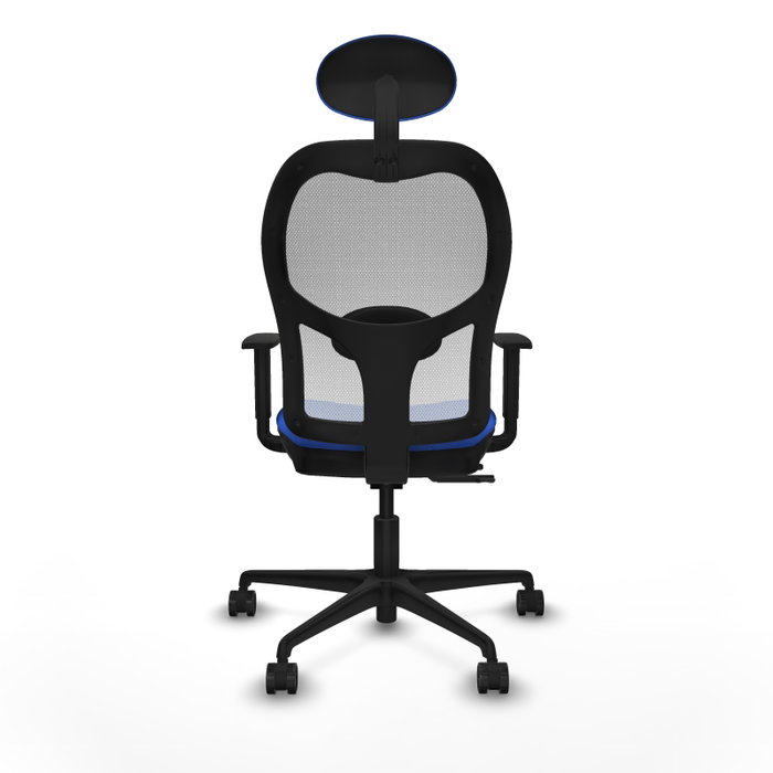 PIQUERAS Y CRESPO Silla de oficina Jorquera con mecanismo Sincro/Traslack, Azul y Blanco