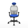 PIQUERAS Y CRESPO Silla de oficina Jorquera con mecanismo Sincro/Traslack, Azul y Blanco