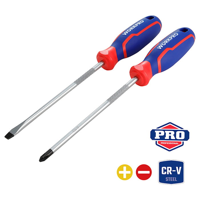 Workpro Juego de 2 destornilladores PH2 y 6.5 mm