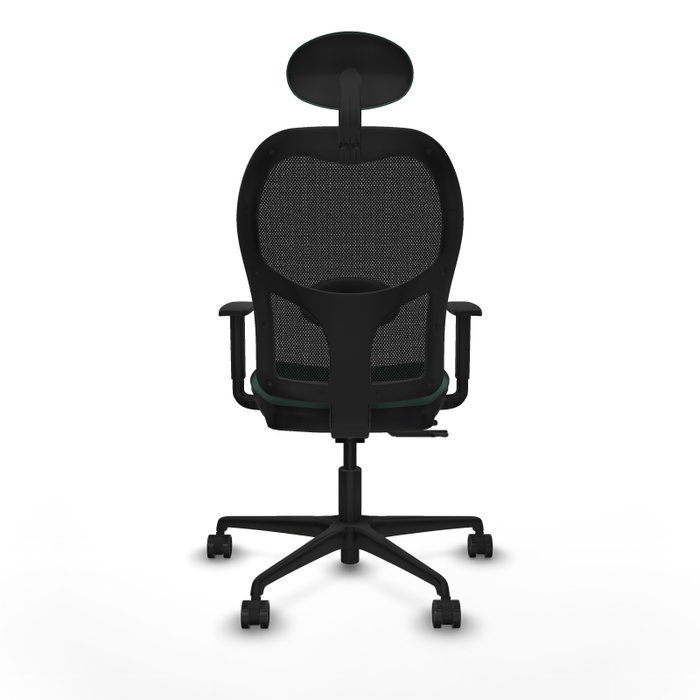 Silla de oficina Jorquera con mecanismo Sincro/Traslack tapizada con Tela color Verde botella y malla color Negro. Equipada con lumbar 1D, Brazos 1D, Cabecero Fijo y Ruedas 65mm nailon Silla de oficina Jorquera con mecanismo Sincro/Traslack tapizada con Tela color Verde botella y malla color Negro. Equipada con lumbar 1D, Brazos 1D, Cabecero Fijo y Ruedas 65mm nailon
