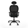 Silla de oficina Jorquera con mecanismo Sincro/Traslack tapizada con Tela color Verde botella y malla color Negro. Equipada con lumbar 1D, Brazos 1D, Cabecero Fijo y Ruedas 65mm nailon