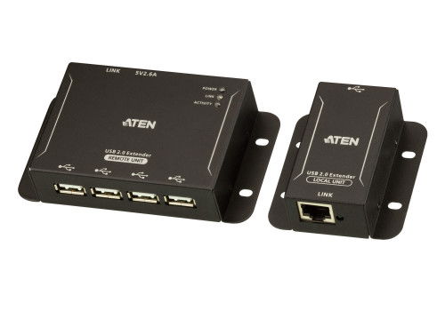 Aten UCE3250 Extensor USB 2.0 sobre Cable Ethernet CAT5/6 hasta 50 metros con Hub de 4 Puertos, Negro Aten UCE3250 Extensor USB 2.0 sobre Cable Ethernet CAT5/6 hasta 50 metros con Hub de 4 Puertos, Negro