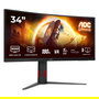 AOC CU34G4 34" (3440x1440) FastVA 180Hz 0.5ms Curvo HDR10 FreeSync Premium HDMI DisplayPort Gaming Monitor Negro
