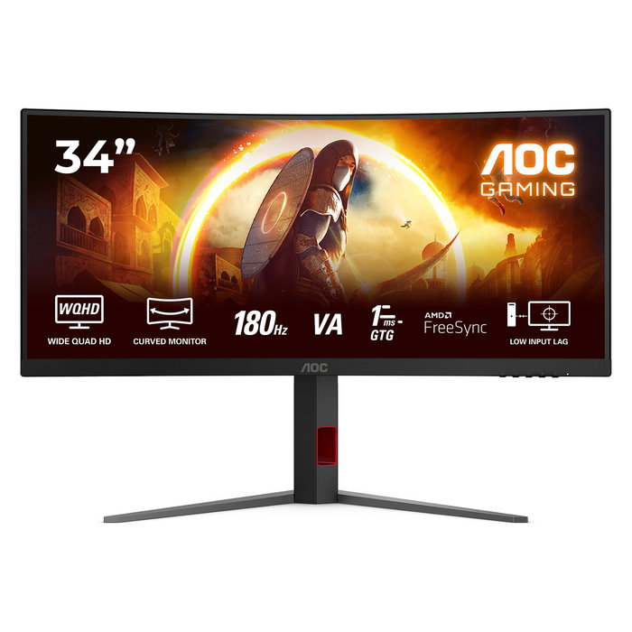 AOC CU34G4 34" (3440x1440) FastVA 180Hz 0.5ms Curvo HDR10 FreeSync Premium HDMI DisplayPort Gaming Monitor Negro AOC CU34G4 34" (3440x1440) FastVA 180Hz 0.5ms Curvo HDR10 FreeSync Premium HDMI DisplayPort Gaming Monitor Negro