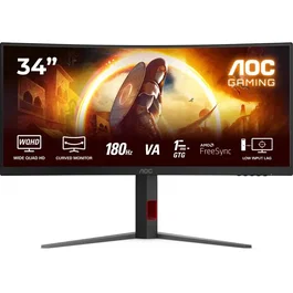 AOC CU34G4 Monitor Gaming Curvo 34" WQHD 180Hz Panel VA Rápido 0.5ms Altura Ajustable AAAQF91459