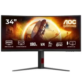 AOC CU34G4 Monitor Gaming Ultrapanorámico Curvo 34" UWQHD 3440x1440 180Hz 1ms VA FreeSync Premium HDR10 Regulable en Altura Negro