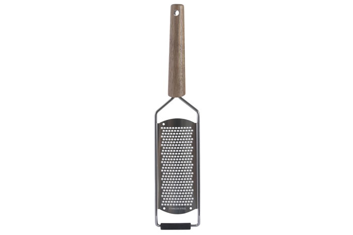 DKD Home Decor Rallador de Acero Inoxidable y Acacia Natural